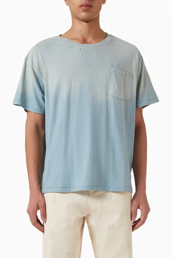 Weathered Pocket T-shirt in Cotton & Linen