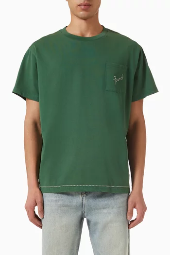 Embroidered Logo Pocket T-shirt in Cotton