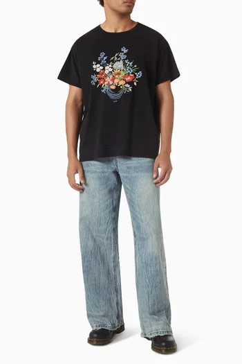 Embroidered Flower T-shirt in Cotton