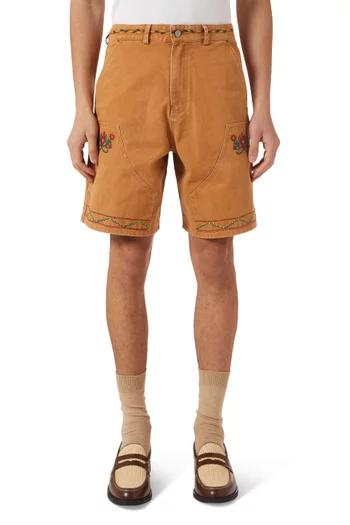 Embroidered Shorts in Canvas