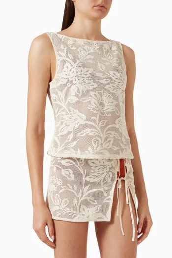 Carmen Top in Cotton Lace