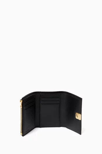 Anagram Tri-fold Wallet in Shiny Nappa Calfskin