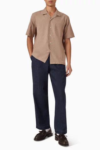 Road Buttoned Shirt in Linen-blend
