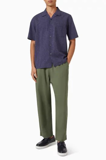 Road Buttoned Shirt in Linen-blend