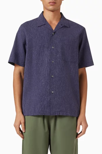 Road Buttoned Shirt in Linen-blend