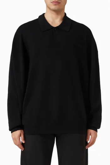 Signature 90s Knit Polo Sweater in Merino-blend