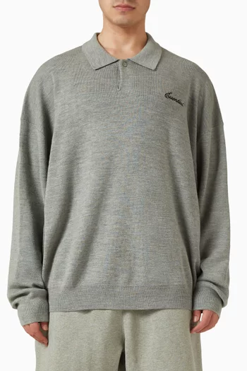 Signature 90s Knit Polo Sweater in Merino-blend