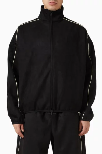 Signature Modern Track Jacket in Suede Fleece