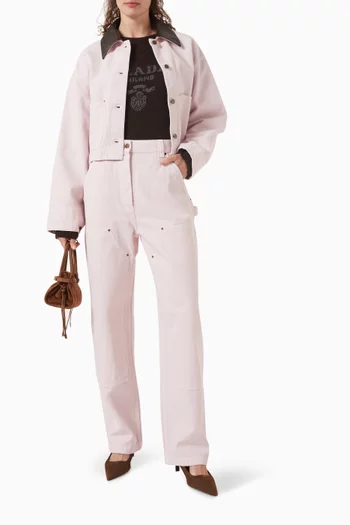 Wide-leg Pants in Cotton Canvas
