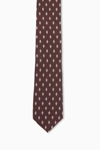 Micro Gancini Tie in Silk