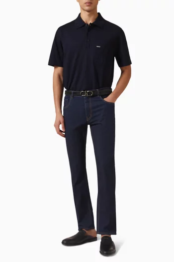Jacquard Polo Shirt in Cotton