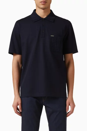Jacquard Polo Shirt in Cotton