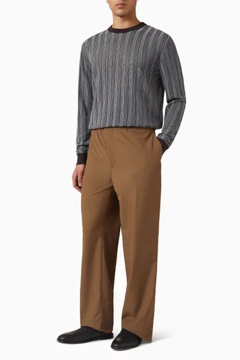 Vertical-stripe Sweater in Wool-viscose