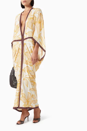 Foliage Wide-sleeve Kaftan