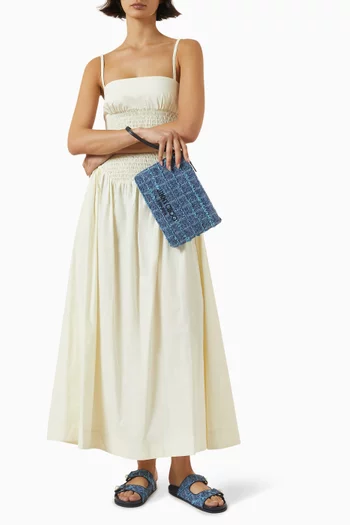 Zipped Flat Pouch in Denim