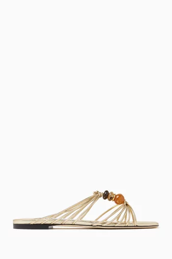 Lova Sandals in Metallic Leather