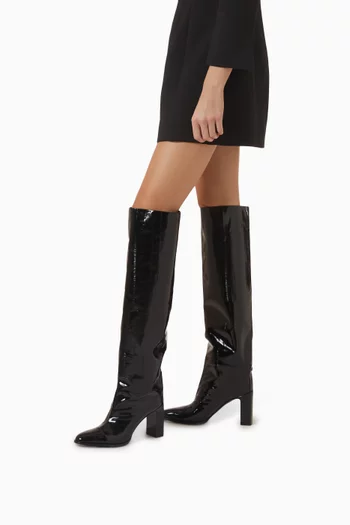 Caly Over-the-Knee 85 Boots in Eel-embossed Leather