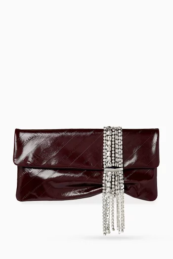 Zandra Embellished Clutch Bag in Leather