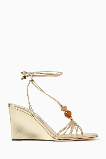 Lova 85 Strappy Wedges in Metallic Leather