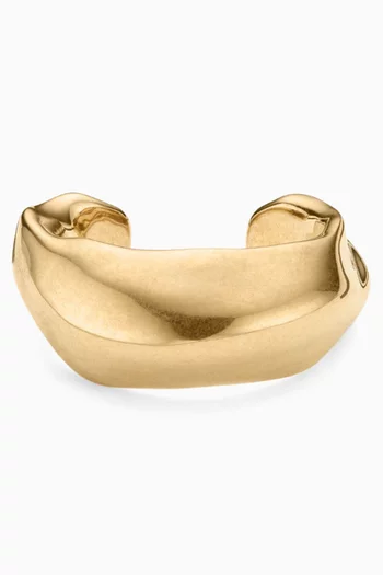 Textured Cuff Bracelet in Gold-tone Metal