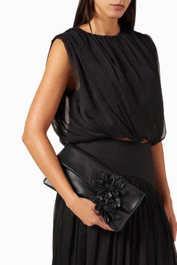 Zandra Crystal-embellished Clutch Bag in Patent Leather