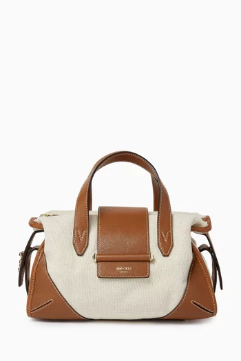 Bar Holdall Tote Bag in Canvas & Leather