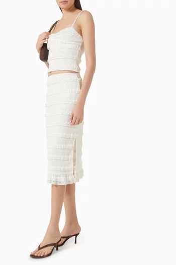 Sophia Midi Skirt in Lace