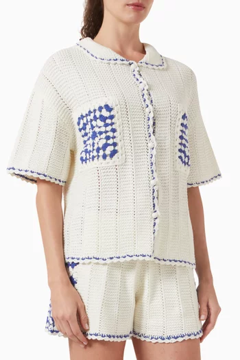 Avalon Crochet Shirt in Cotton-knit