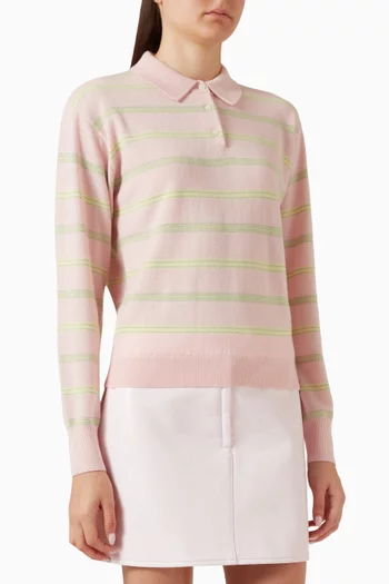 Collegiate Stripe Polo in Cashmere
