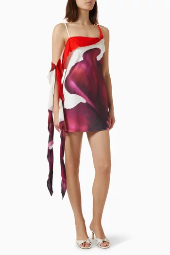 Derby Floral Mini Dress in Satin