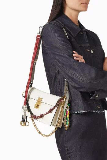 Small Soft Sound Shoulder Bag with Charms in Leather