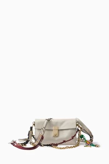 Small Soft Sound Shoulder Bag with Charms in Leather