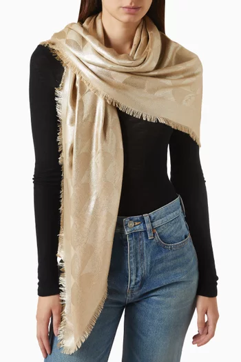 Maxi Calla Metal Scarf in Silk & Wool