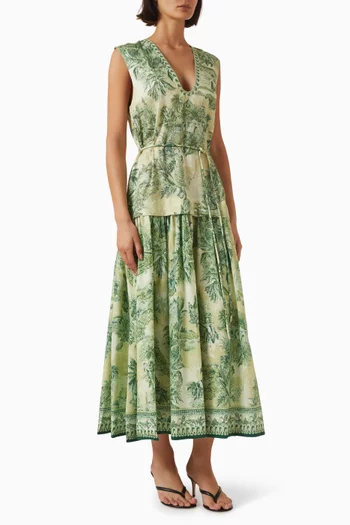 Sara Belted Dress in Cotton Blend
