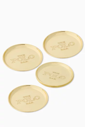Polo Bar Coasters in Brass, Set of 4