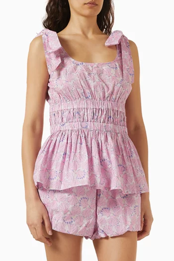 x Oceanus Belle Shell Top & Shorts Set