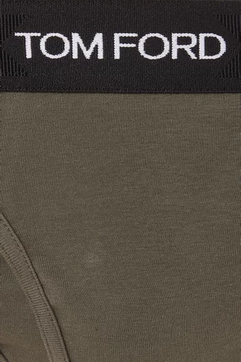 Logo Waistband Briefs in Stretch Cotton
