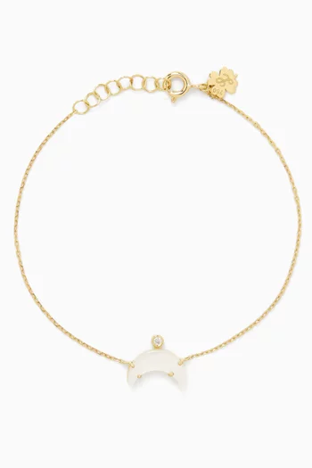 Moon Stone Diamond Bracelet in 18kt Gold