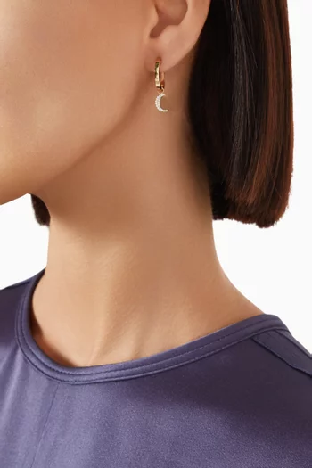 Moon Diamond Single Earring in 18kt Gold