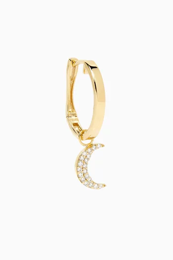 Moon Diamond Single Earring in 18kt Gold