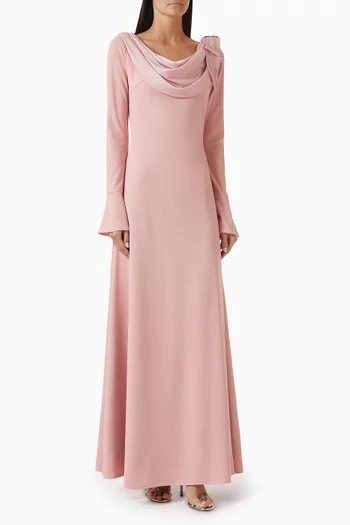 Drape-neck Dress