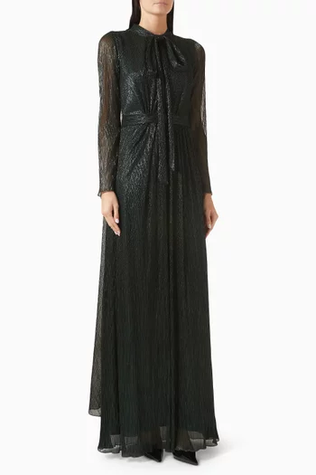 Tie-up Neck Maxi Dress