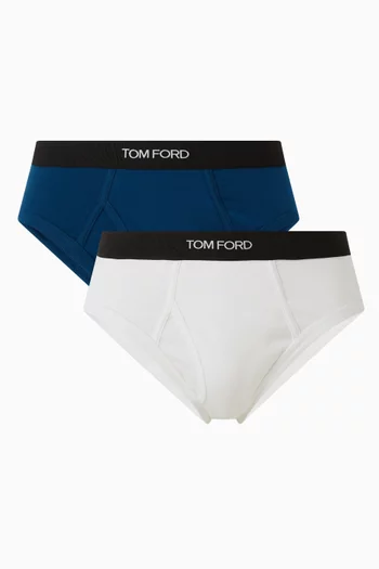 Logo Briefs in Cotton-blend, Set of 2