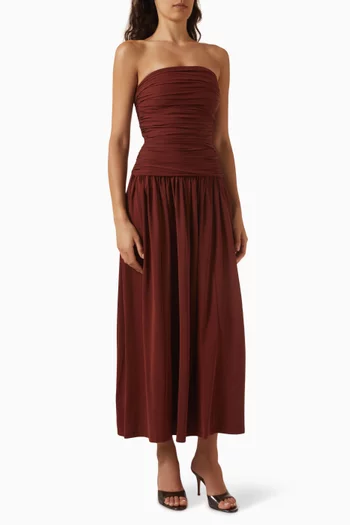 Shari Strapless Bandeau Midi Dress