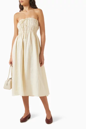 Maia Shirred Midi Dress