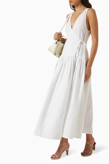 Ilio Wrap Maxi Dress in Linen
