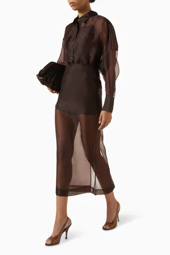 Sian Midi Skirt in Silk-organza