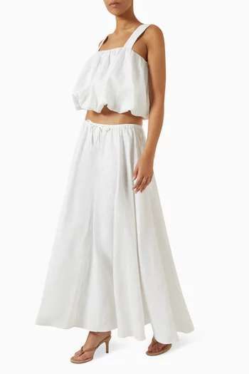 Ravello Midi Skirt in Linen