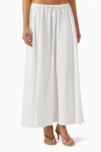 Ravello Midi Skirt in Linen