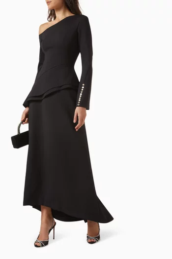 One-shoulder Peplum Dress